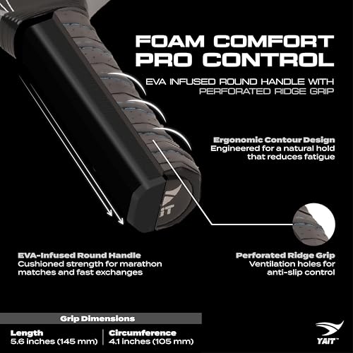 Image of Xtrieve USAPA Approved T700 Raw Carbon Fiber Pickleball Racket | 16mm Frosted Surface | Dense 8 mm PP Core | Textured Surface with Pro-Level Spin | AIPA Approved USAPA Pickleball Paddle - Grey