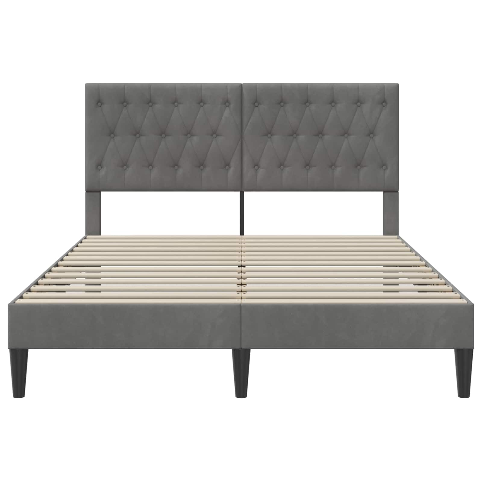vidaXL Struttura del letto Grigio Scuro 120 x 190 cm Velluto, Camera Moderna, Letto in Velluto, Design Rettangolare, Setup Pratico, Biancheria Elegante, Stile Funzionale