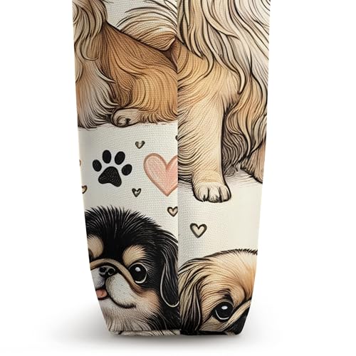 Bolso tote con patrón de perros pekinés miniatura 2