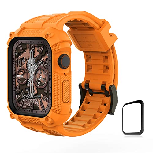 Apple Watch Series 5 Correa Wristitani Correa con Funda Protector Compatible con Apple Watch 44mm 40mm Serie 6/SE/5/4, Correa Incorporada para iWatch,...