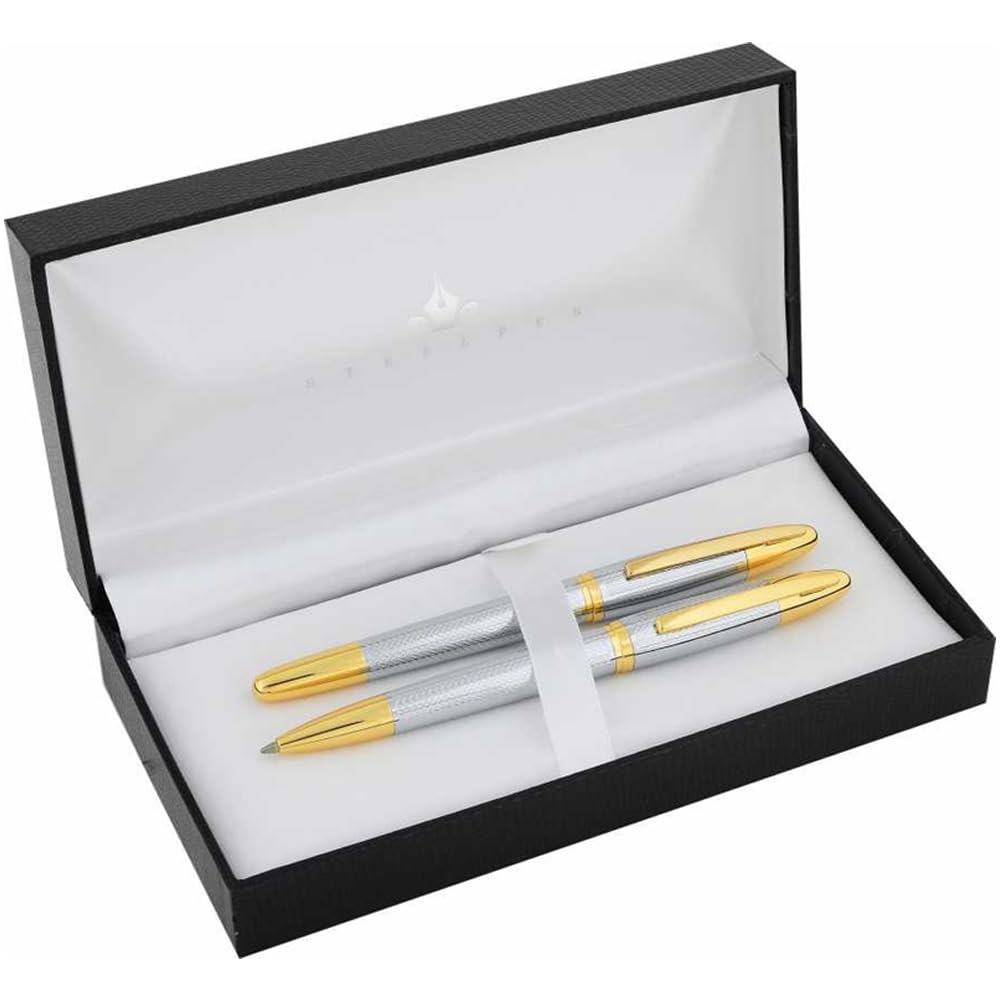 Steelpen Venüs Serisi 177DT Desenli Gold Dolma Kalem+Tükenmez Kalem
