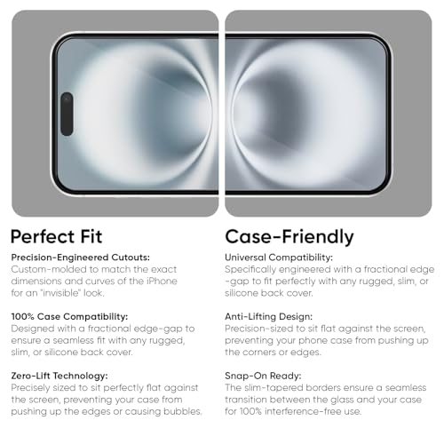 Image of POPIO Xtreme Series Pack of 2 Military-Grade Gorilla Tempered Glass for iPhone 15 Plus /iPhone 16 Plus (Black) | 9H Hardness, Edge-to-Edge Coverage, Anti-Scratch