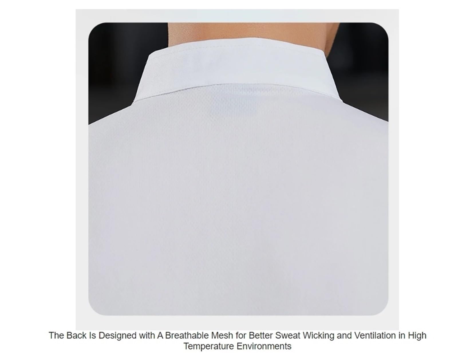 Veste de Chef d'été Respirante avec Dos en Maille, Uniforme de Restaurant à Manches Courtes for Hommes et Femmes, Tenue de Cuisine légère et rafraîchissante