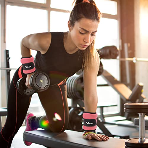 Vivitory Ankle Weights For Women & Men, Leg Weights From 2.2 To 6.6 Lbs Per Pair, Arm Weights, Ankle Wrist Weights Set For Strength Training, Jogging, Gymnastics, Aerobics, Physical Therapy (1 Lb Each (2 Lbs Pair), Pink) #TOP5