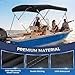 3 Bow Bimini Top Replacement Cover - 900D Polyester Canvas without Frame, Waterproof & UV-Proof Sun Shade Boat Canopy with Storage Boot for Jon Boats, Pontoon Boats (Black, 6'L x 46-73
