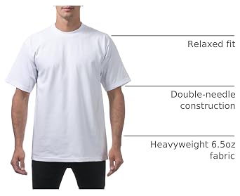 Pro Club Men's 12-Pack Heavyweight Cotton Short Sleeve Crew Neck T-Shirt, White, X-Large