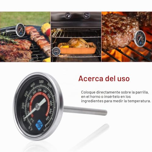 Miniatura 9 de Termómetro De Horno De Acero Inoxidable, 0-1000 0-500 Sonda De Termómetro De Cocina Para Cocinar Alimentos, Termómetro De Parrilla De Doble Escala