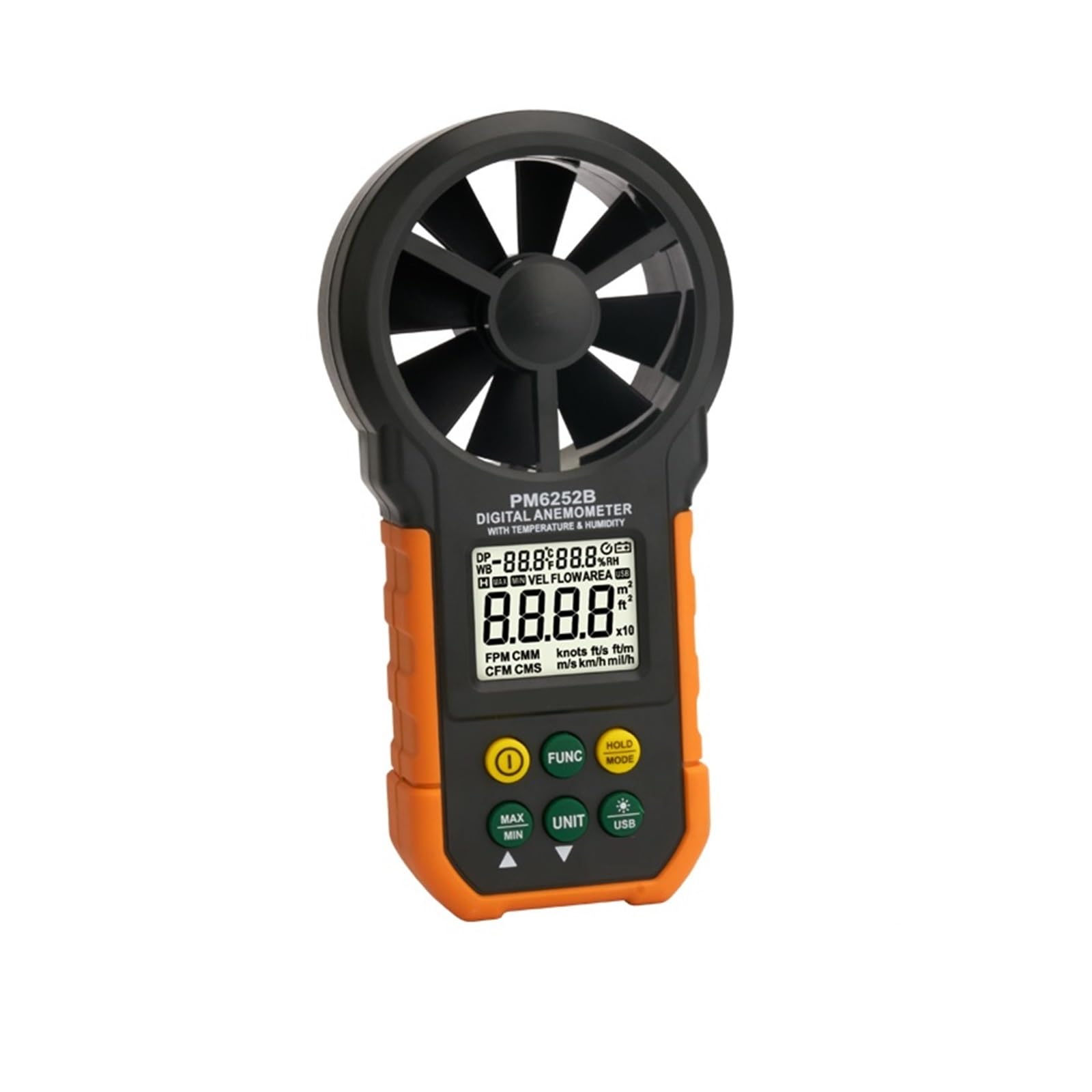 Anemómetro Digital De Mano Medidor Flujo Aire Alta Precisión Instrumento Prueba Temperatura Y Humedad Mediciones Precisas Versátiles