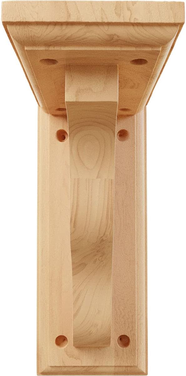 Ekena Millwork BKT03X07X09HARO Hamilton Traditional Wood Brackets, 3 1/2"W x 7"D x 9"H, Red Oak (Pack of 2)