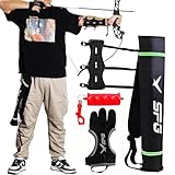 FENJANER 4Pcs Archery Accessories Set - Leather Archery Arm Guard | 3-Finger Archery Gloves | Back Arrow Quiver | Arrow Puller Target Remover - Complete Archery Protective Gear Bundle