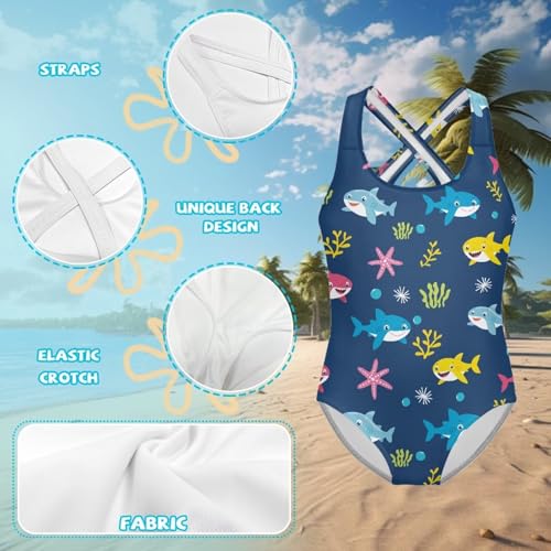 Image of Kids One Piece Swimsuit for Girls 5-14 Years Old Pretty Secure and Comfortable