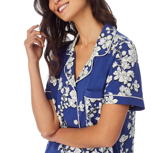 Image of Bed Head PJs Womens Matching Pajamas - Soft Organic Short Sleeve Button Down PJ Shirt & Shorts Set - Sleepwear & Loungewear