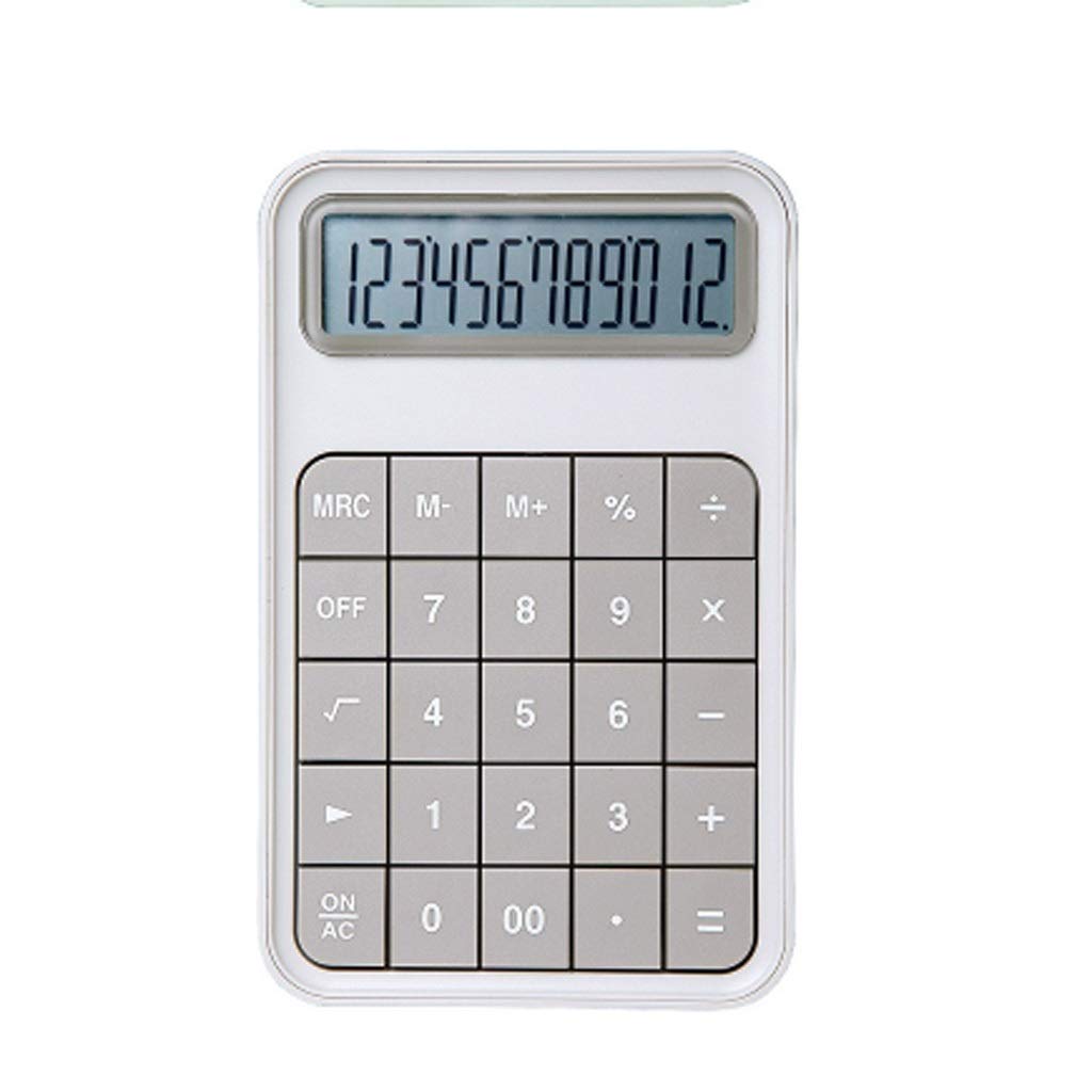 FMURY - Calculadora de escritorio de 12 dígitos, botones grandes, herramienta de contabilidad financiera, botones grandes, batería (negro)