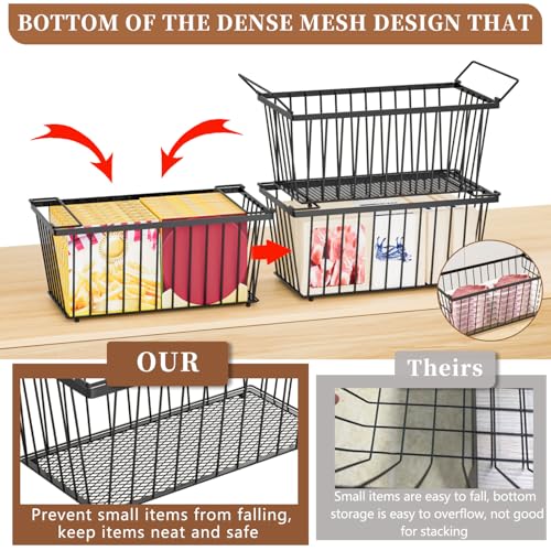 Enhanced Leak-Proof Bottom - Freezer Organizer Bins ，4 Pack Stackable Deep Freezer Organizer Bins for 7 Cu.FT Small Ches - Additional View