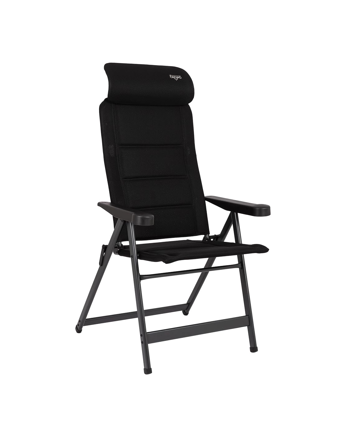 CRESPO Silla de camping - AP/240-ADCS - Air-Deluxe Compact - nero (80) per campeggiatori e outdoor, per comfort e praticità all’aperto