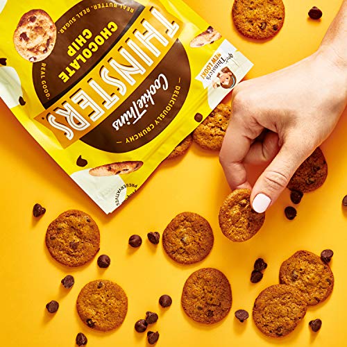 Thinsters Cookies 6 Count Variety, 4Oz Chocolate Chip, Toasted Coconut, Meyer Lemon, Brownie Batter, Vanilla Bean, Key Lime Pie, Non-Gmo, Peanut Free, No Corn Syrup, Crunchy Cookies #TOP3