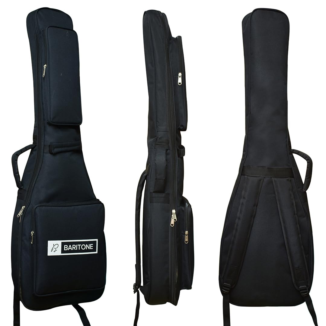 Baritone Electric Guitar Gig Bag 12MM Padded with Adjustable Shoulder Straps (Black) Fender Squier Sonic Stratocaster and Sonic Telecaster Electric Guitar-image-5