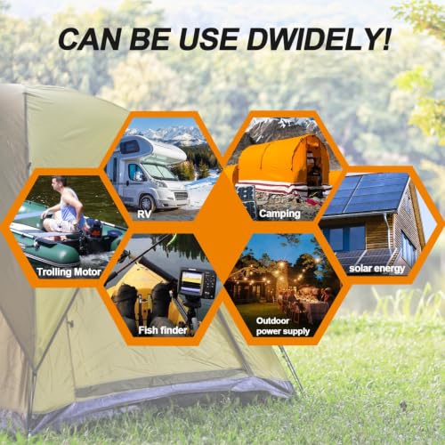 Image of 12 V 100 Ah Lithium Phosphate Iron LiFe PO4 Deep Cycle B attery,100A BMS | 4000+ Cycles,Perfect for RV,Trolling Motor,Home Storage,Solar Power System and Outdoor Camping