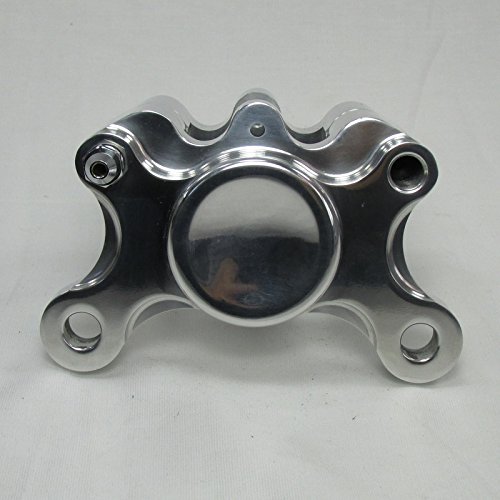 Miniatura 4 de Pinza de freno trasera de 2 pistones para motocicleta de aluminio pulido con pastillas - Harley Chopper Bobber Cafe Racerer con pastillas - Harley