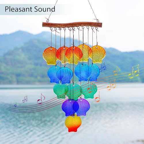 Yu Feng 098 Glass Wind Chimes For Outside, Seashells Wind Chime Outdoor thumb #5