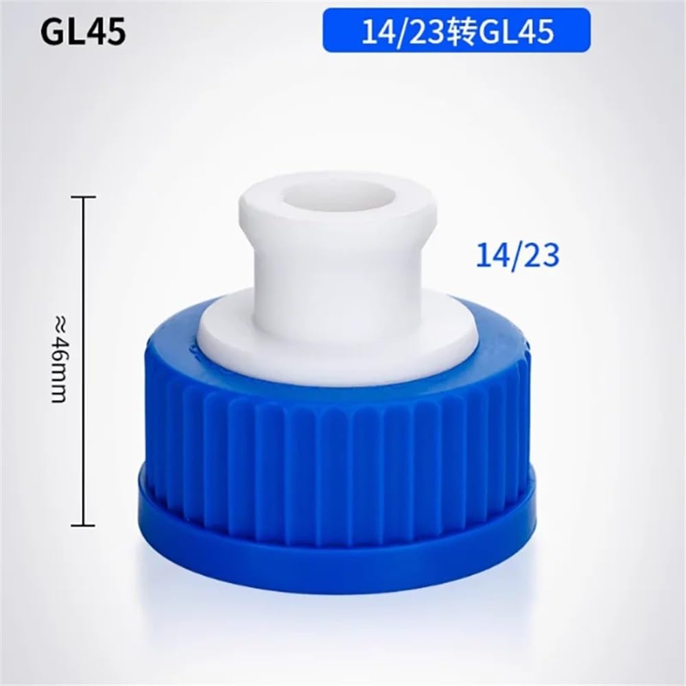 Équipements et fournitures de laboratoire Adaptateur GL45, port à vis standard 14/19/24/29, bouchon bleu, adaptateur for bouteille, matériau épaissi