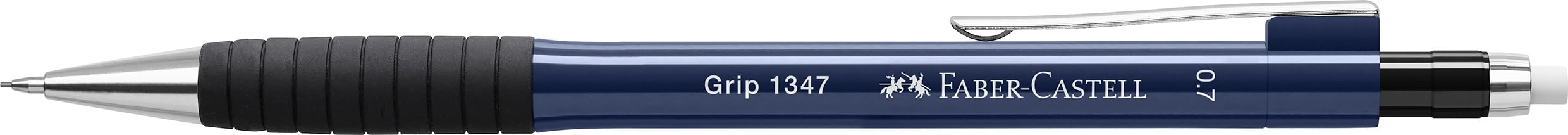 FABER-CASTELL 134751 – ołówek automatyczny GRIP 1347 navy blue, twardość B, grubość wkładu 0,7 mm, z wbudowaną gumką, 1 sztuka