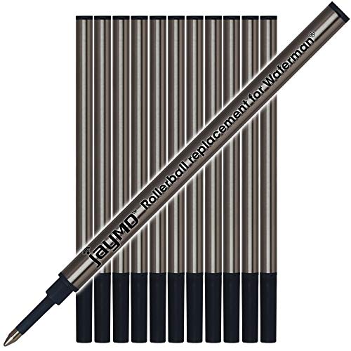 Jaymo Replacement For Waterman 540951 And Schmidt 5888 - Measures 4.3 In / 109 Mm Long - Rollerball Pen Refill - 12 Black #TOP7
