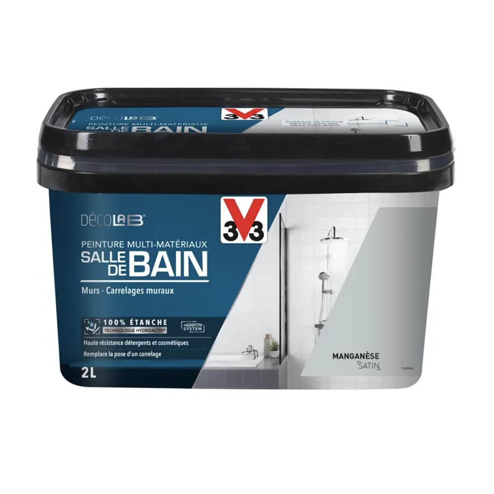 V33 Peinture Multi-Matériaux Salle de bain Deco Lab Manganèse 2 L