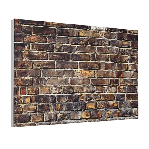 DENMER Industrial Brick Wall Background Printed Wood Frame C