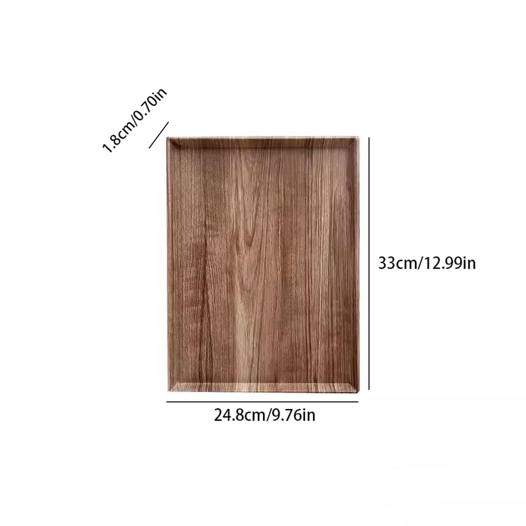 Bandeja para Exteriores, Mesa De Centro, Bandeja para El Hogar, Bandeja Rectangular De Imitación Madera, Bandeja De Té, Bandeja De Comedor para Restaurante, Cafeter,A