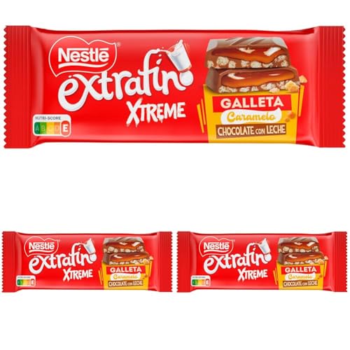 NESTLÉ Extrafino Xtreme tableta chocolate con leche y galleta 87g (Paquete de 3)