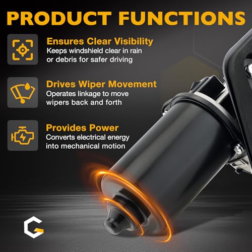 Image of Front Windshield Wiper Motor Compatible with Ford 1987-1996 Bronco F Super Duty, 1987-1996 F-150 F-250 F-350, 88-96 F53 F59, 1990 1991 1992 1993 1994 F600 F700 F800 FT900, Replace 85299 85-299