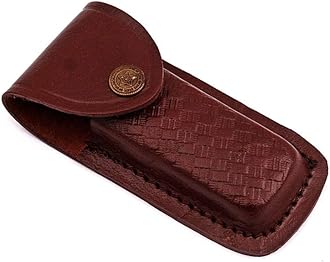 Hand made Damascus steel blade Pocket knife with leather sheath 5170 (Olive) knives for men best gift