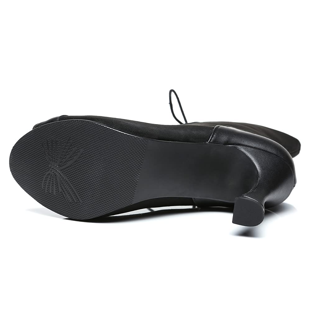 SWDZM Scarpe da Ballo Latino Salsa Moderno con Tacco Alto Professionali Nozze Festa Stivali da Ballo,Model-QJW1052+1018