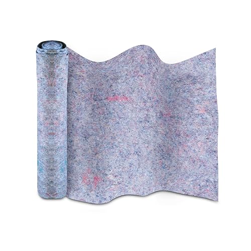 DETERMONDO Feltro Protettivo Pavimenti Multiuso Grigio Rotolo 1x10m 220 g/m2 Assorbente Antigoccia Copritutto Telo Copertura per Pittura Vernici Solventi Protezione Imbianchino 50 Metri