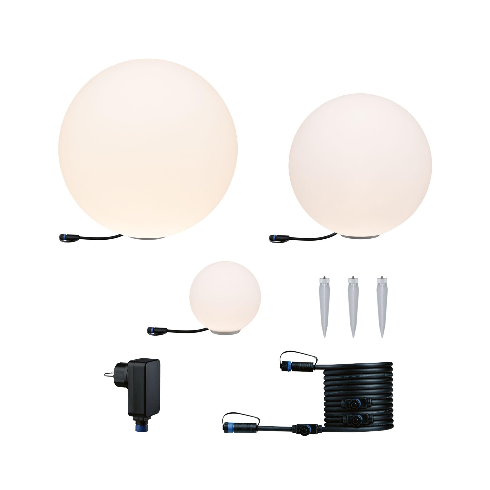 Paulmann 5289 Set Plug & Shine LED Lichtobjekt Globe Plug & Shine Lichtobjekte Set IP44 3000K 6,5W 21VA Weiß