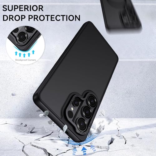 Image of DIZORO Polycarbonate Matte Case Compatible with Samsung S26 Ultra 5G Translucent Frosted Hard Back Phone Case Anti-Fingerprint Anti-Slip Shockproof Protective Case Back Cover -Black
