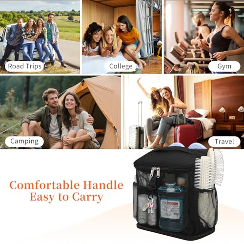 CUBETASTIC Shower Caddy Portable Mesh Shower Tote for Bathroom, Gym, Travel, Camping - Quick Dry Hanging Organizer Toiletry Bag with Handle for College Dorm Room, Men & Women by CUBETASTIC - Used condition - Image 8
