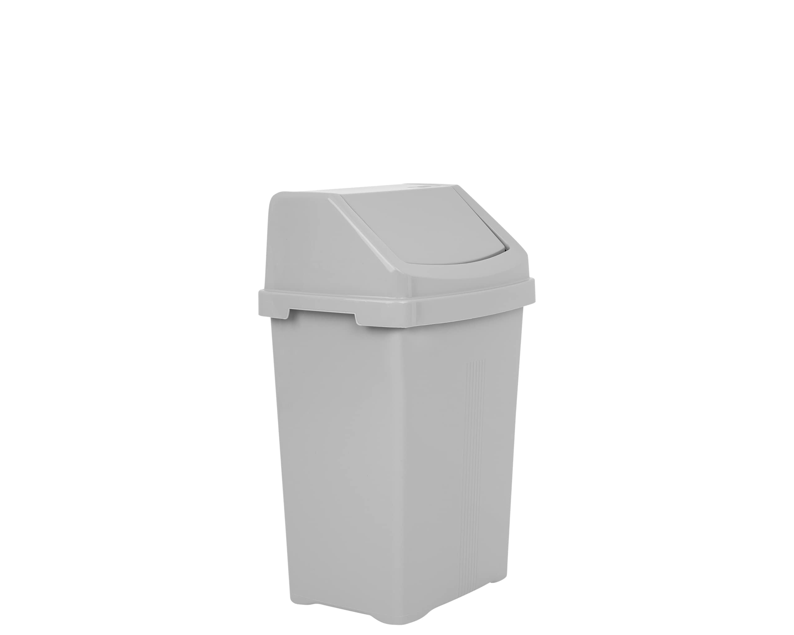 M1ss Soft Grey Plastic Swing Bin, Bowl, Cutlery Tray, Laundry Basket, Dish Drainer, Home And Kitchen Organiser, Kitchen Set (25L Swing Bin)