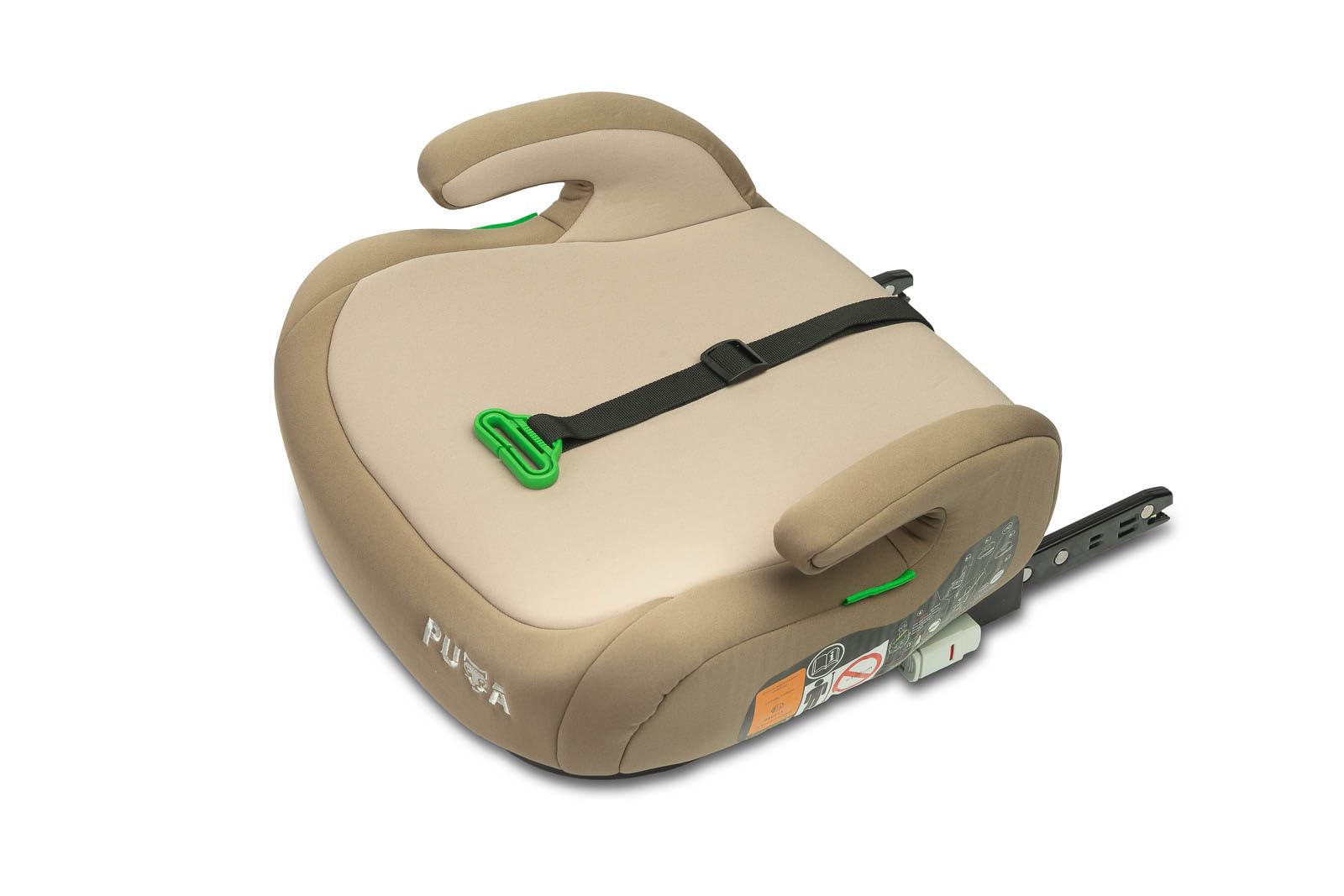 CARETERO - Auto Sitzerhöhung für Kinder - Autokindersitz PUMA - i-Size Homologation ISOFIX - für Kinder von 125-150 cm Größe - Richtige Körperhaltung Reisekomfort - Beige