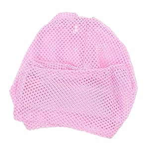 1pc Cat Muzzle -Lick Cat Grooming Bag Collar for Cat Pet -Licking Pet Mask Polyester Mesh Pink