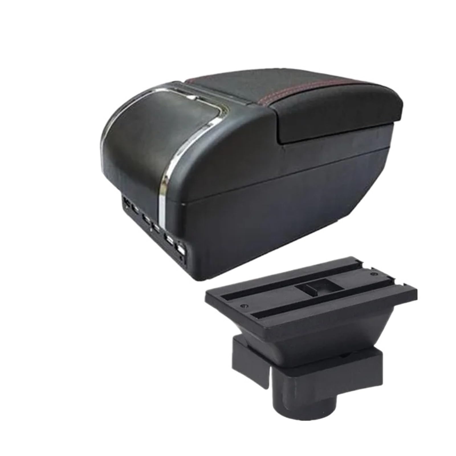 Umdjju E Red Line 9Usb For Citroen For C4 Hatchback 2004-2010 Car Armrest Box Central Storage Interior Dedicated Retrofit Accessories Car Centre Console Armrest Box(E Red Line 9Usb)