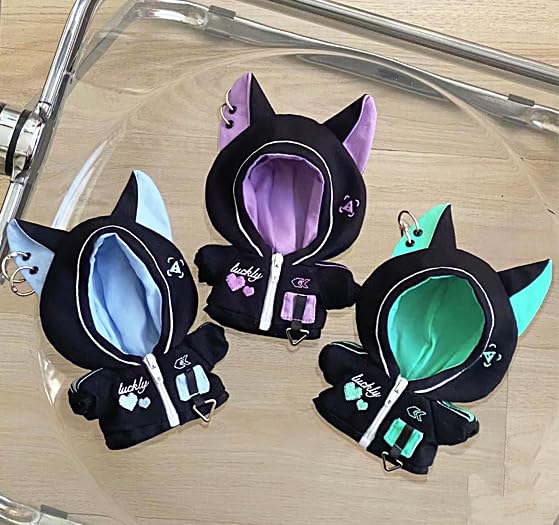 Amazon.co.jp: [Dokuichigo]ぬい服 10cm 猫耳フードパーカー