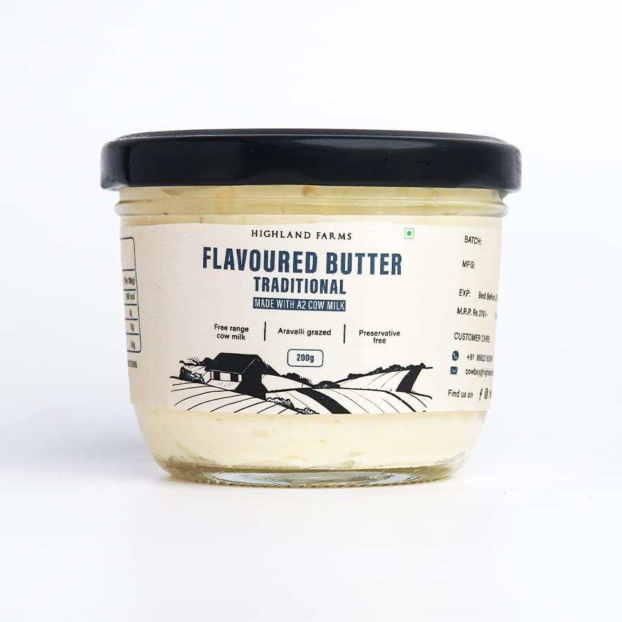 Highland Farms A2 Cow Milk Butter |Traditional Method of Butter Making | Free Range Cow Milk | No Preservatives | 200gm (B09WLX5386) Amazon Price History, Amazon Price Tracker