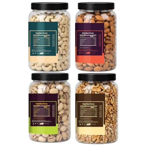 Image of LILA DRY FRUITS Dry Fruits Combo Pack of Almonds, Cashews, Walnuts & Pistachios 100 Gms x 4 Mixed Nuts Assortment for Daily Snacking Perfect for Gifting
