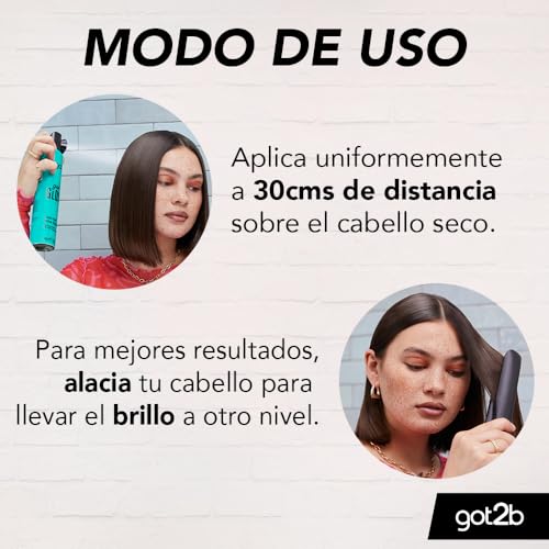 got2b gotGLOSS hair spray finish for glossy and glass-like hair, frizz control and heat protection for sleek hair 200ml - Image 4