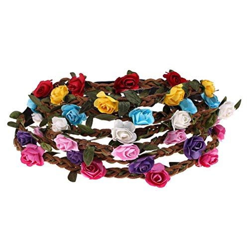 Ioffersuper 7 PCS Rose Flower Headband For Hair Accessories
