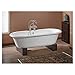 Cheviot 2129-WW-FO Regal White/White/Finished Oak Junior Cast Iron Bathtub with Wooden Base and Continuous Rolled Rim