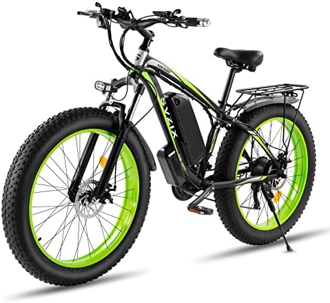 SVZIX Electric Bike for Adults, Ebikes 26″x4″ Fat Tire Bicycle, 750w Beach Mountain Snow Motor Bikes 48V/17.5Ah Removable Larger Battery Up to 25MPH for Commute Off-Road Ride with UL Certified