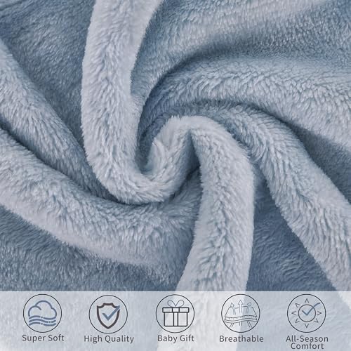 Image of Pro Goleem Fleece Baby Blanket with 2 Inch Satin Trim Soft Anti-Static Plush Blanket for Boys and Girls Christmas Baby Gifts for Babies 30''x40'',Blue